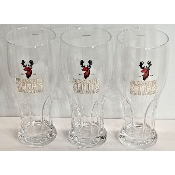 Alexander Keith India Pale Ale Beer Pint Glasses Canada Nova Scotia set of 3 EUC - Picture 5 of 6
